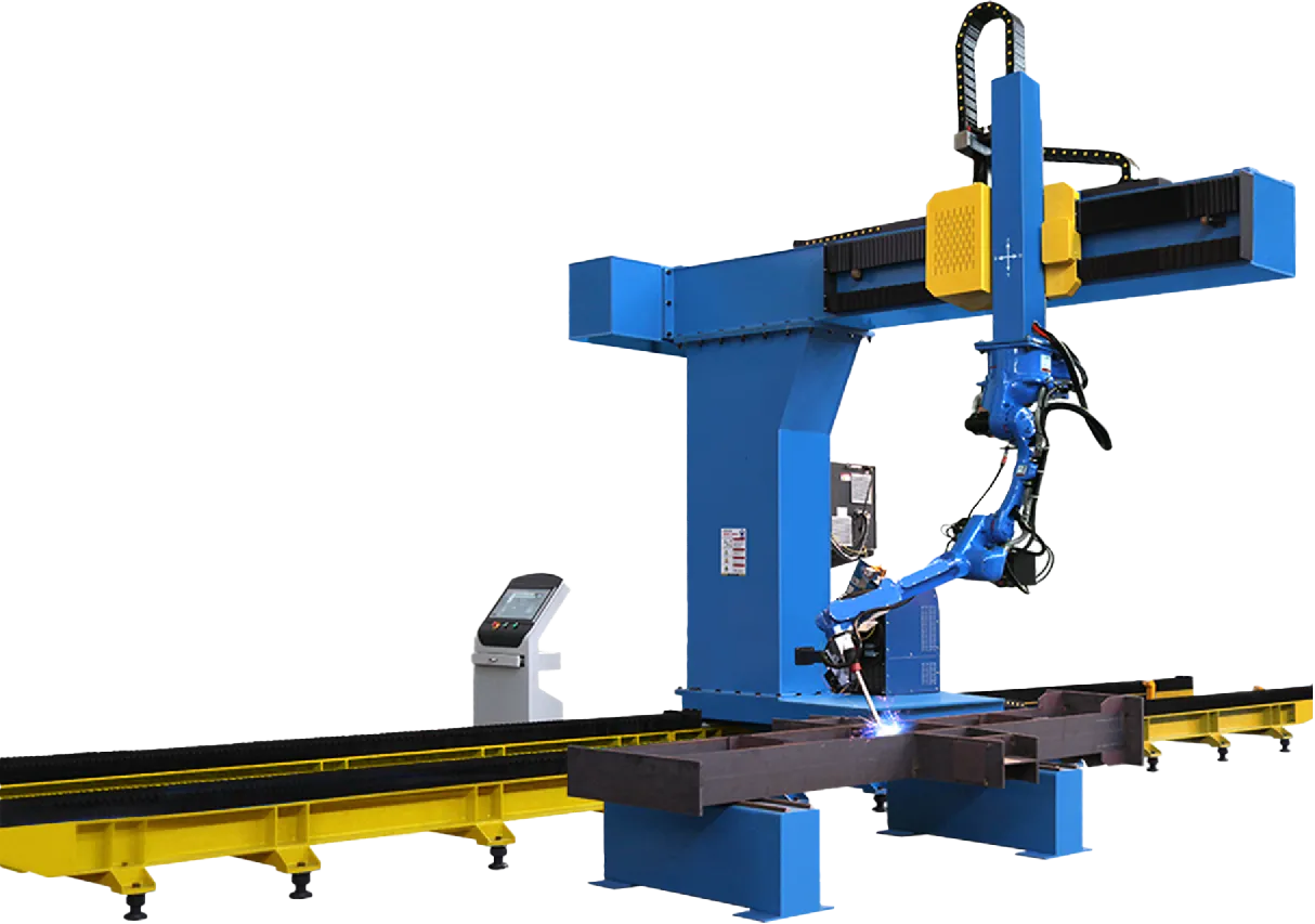 Rotating cantilever robot intelligent welding workstation (8-axis)